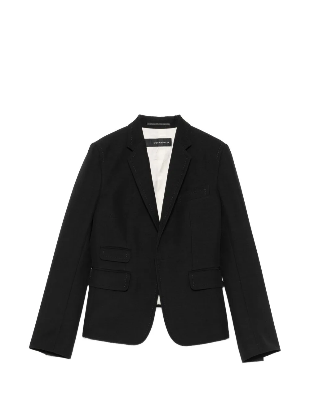 2000s Topstitched Single-Breasted Jacket by DSQUARED2