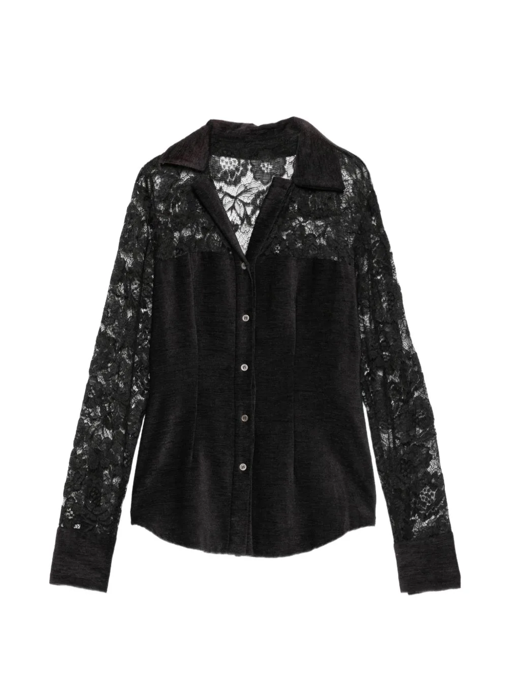 1998 Lace-Panel Shirt by Romeo Gigli Pre-Owned