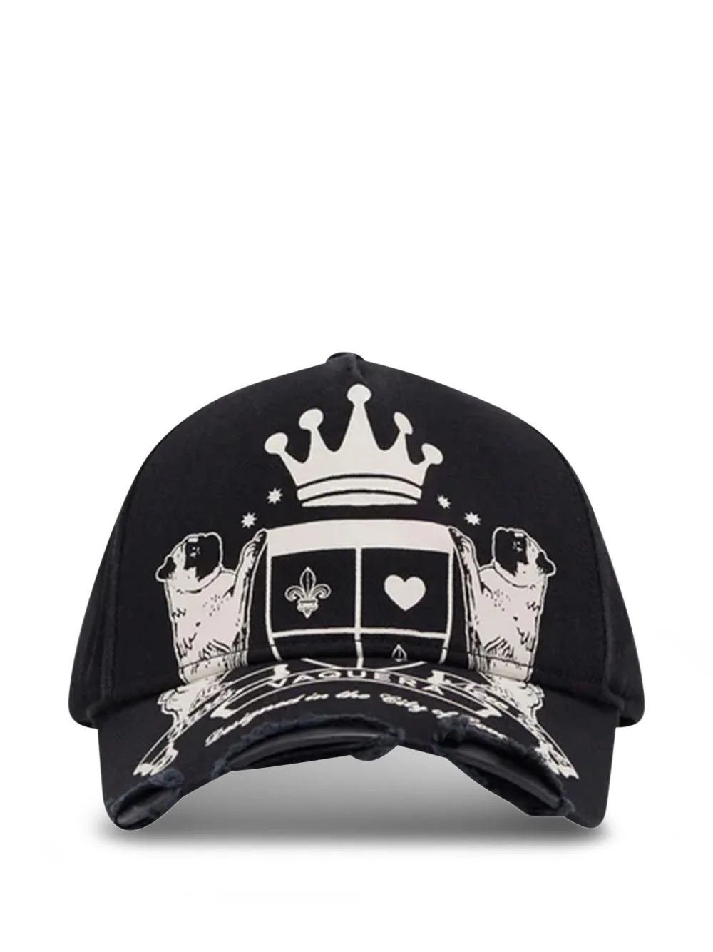 Graphic-Print Distressed Baseball Cap by Vaquera