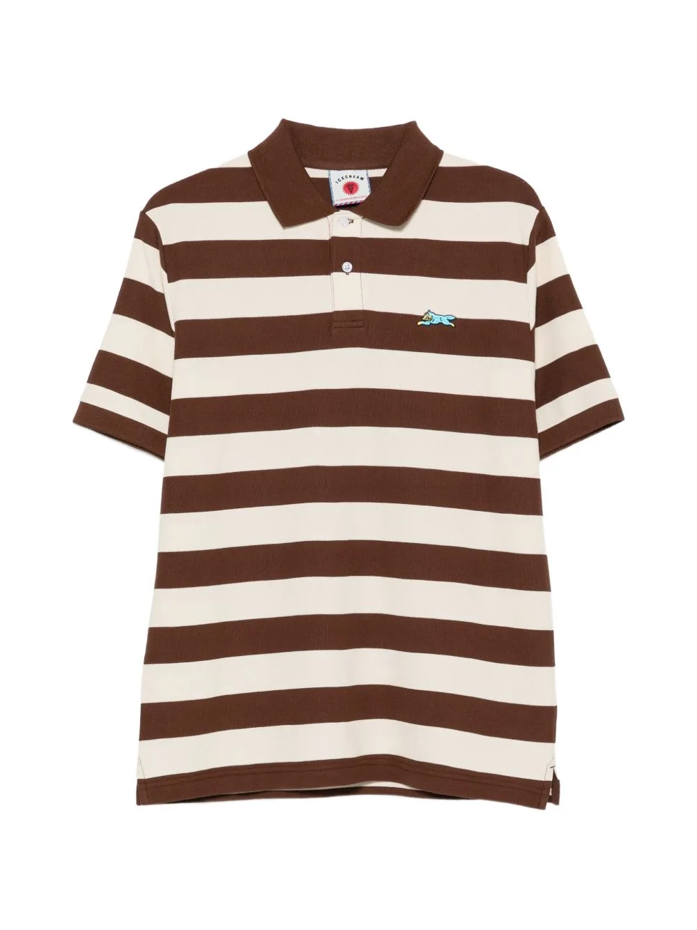 Striped Logo-Patch Polo Shirt by ICECREAM
