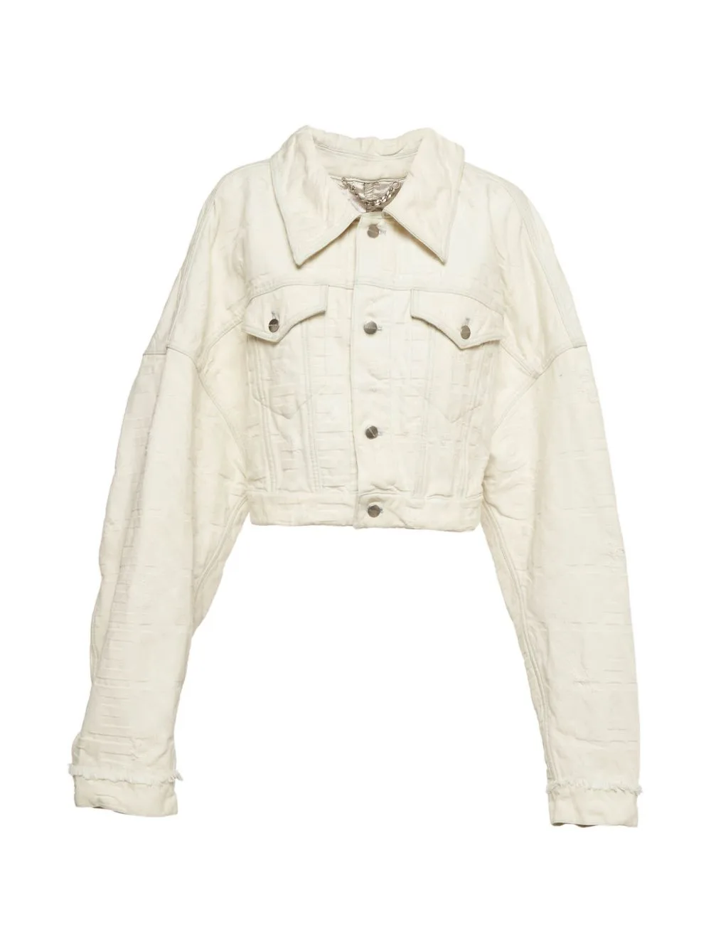 Logo Distressed Denim Jacket by Fendi Pre-Owned