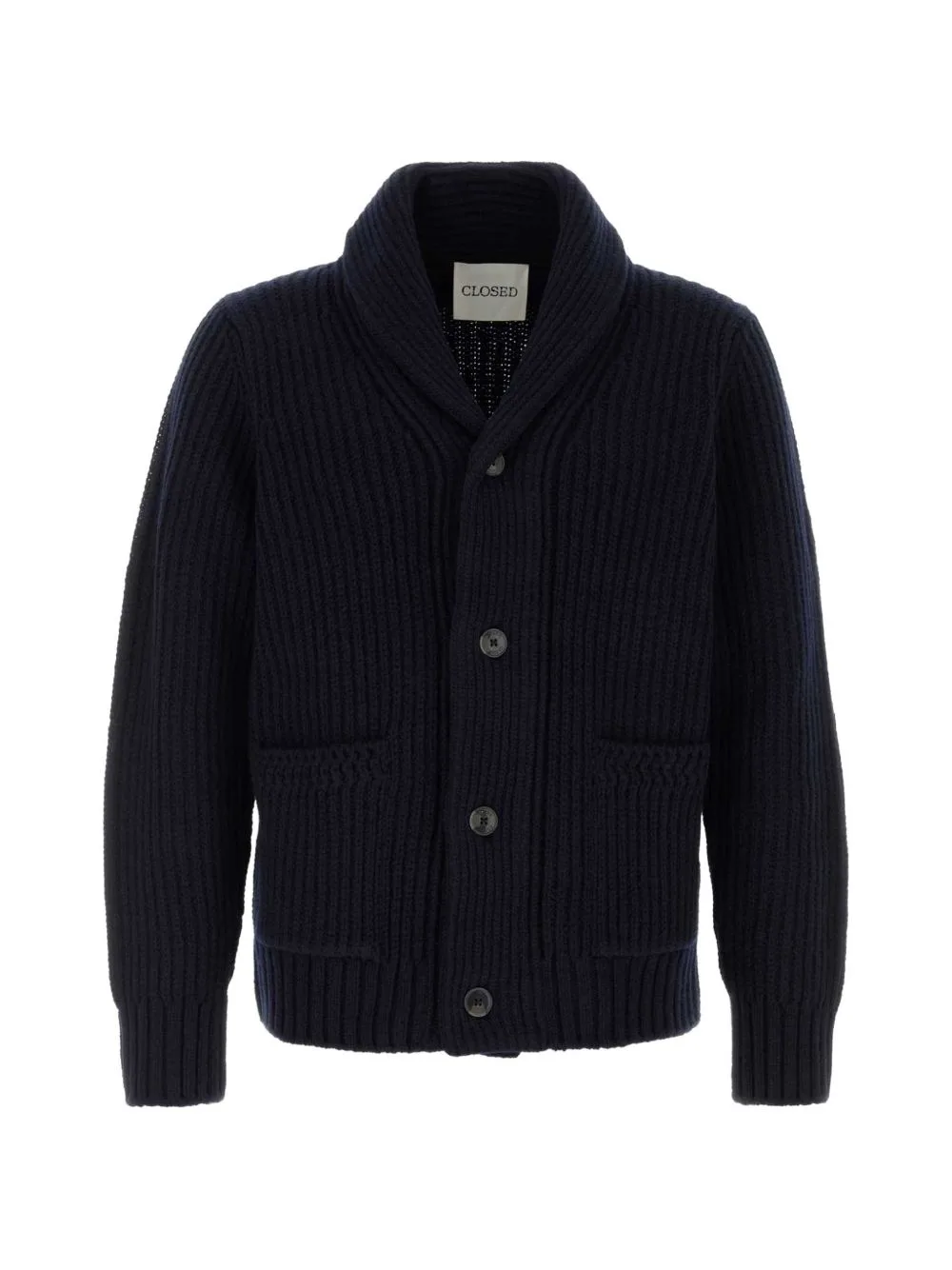 Ribbed-Knit Shawl-Collar Cardigan by Closed