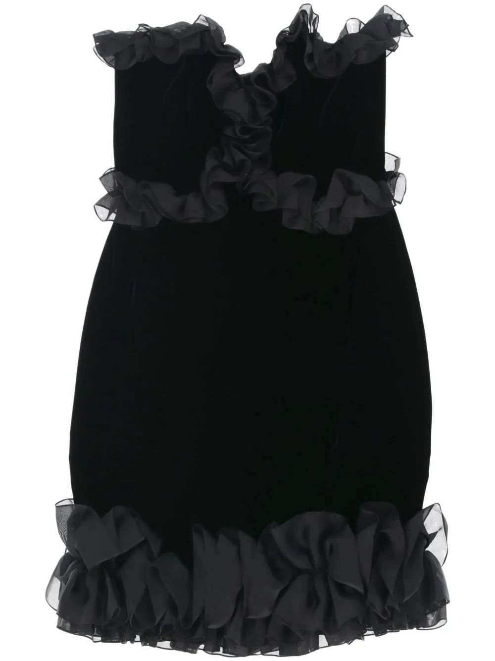 1980s Ruffled Mini Dress by Saint Laurent Pre-Owned