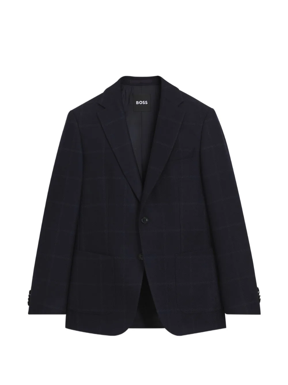 Slim-Fit Blazer in Checked Virgin Wool by BOSS