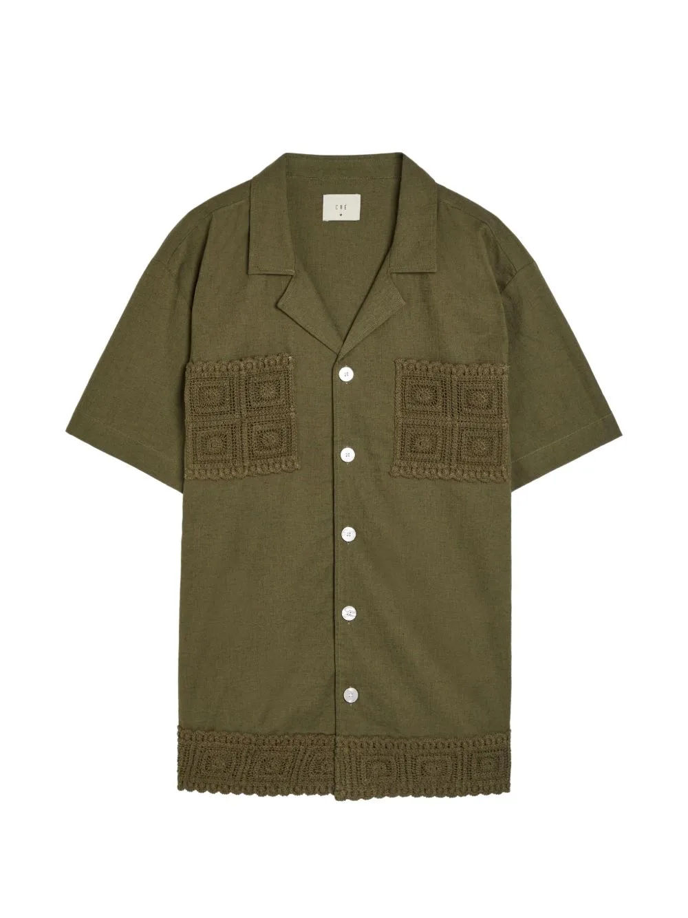 Crochet-Panelled Camp-Collar Shirt by CHÉ