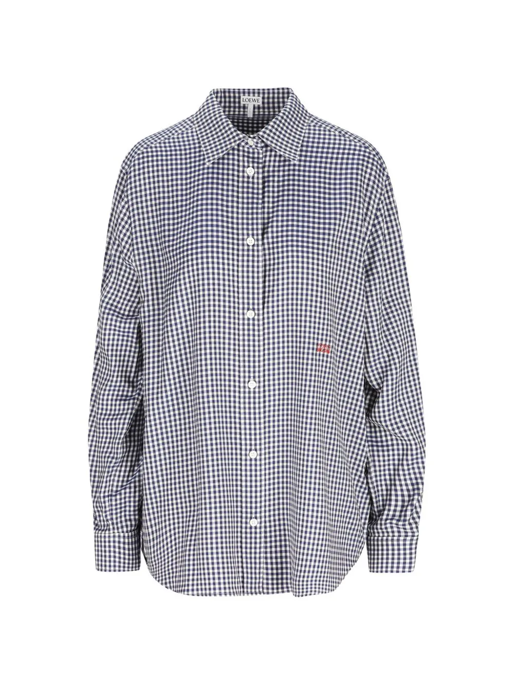 Embroidered Gingham-Check Shirt by LOEWE