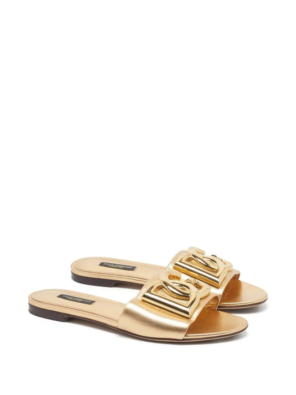 DG Logo Leather Sandals by Dolce & Gabbana Pre-Owned