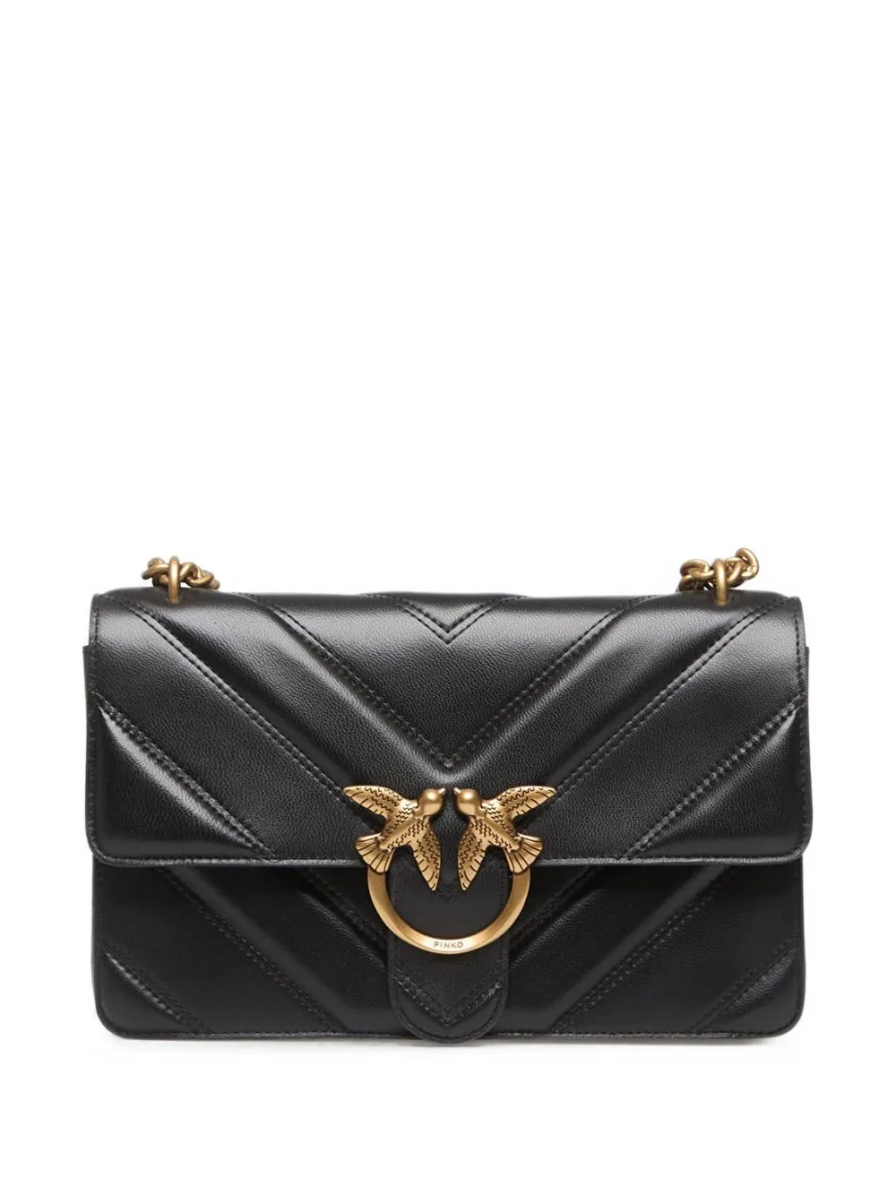 Medium Love Bag One Light Chevron Nappa Leather Crossbody Bag by PINKO