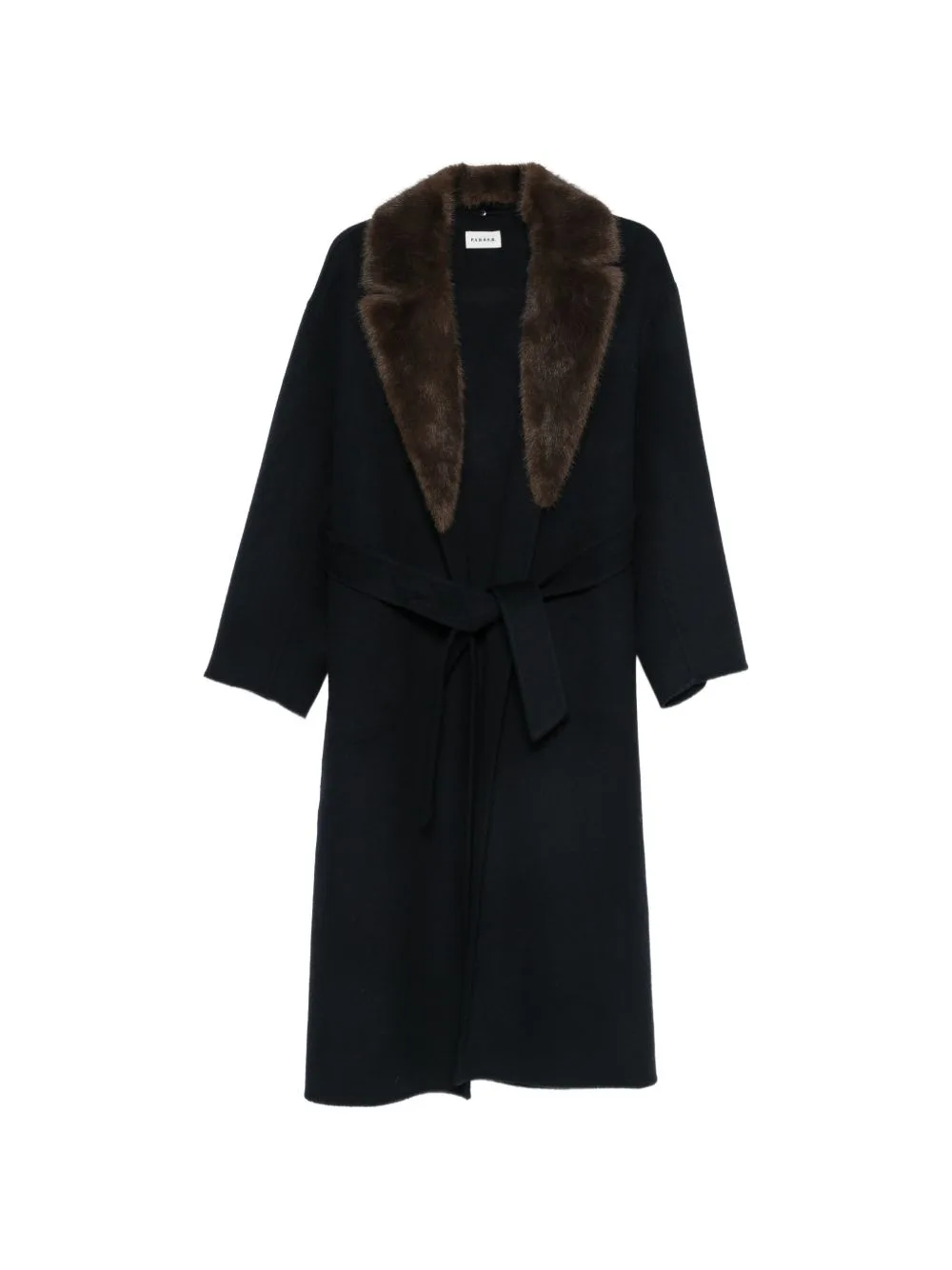 Leak Fur-Collar Belted Coat by P.A.R.O.S.H.