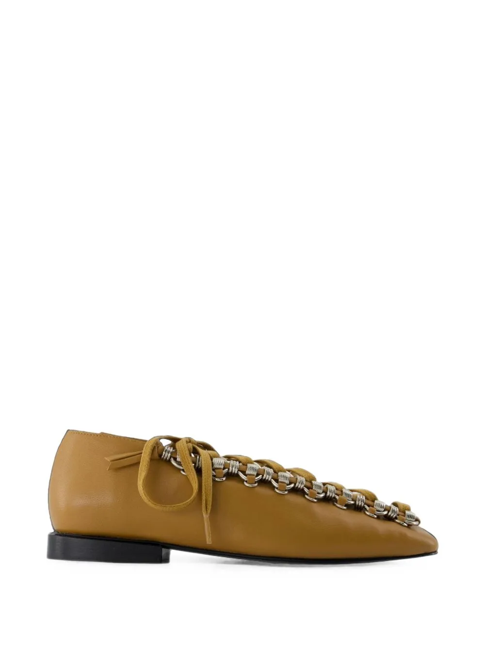 Lace-Up Chain-Link Ballet Flats by Toga Pulla