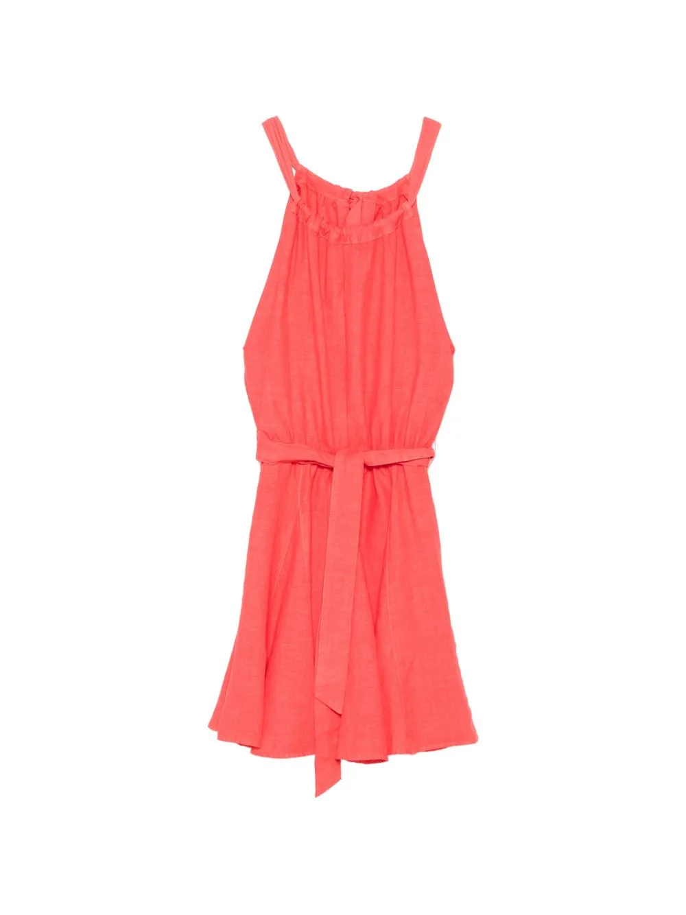 Belted Bow-Detail Midi Dress