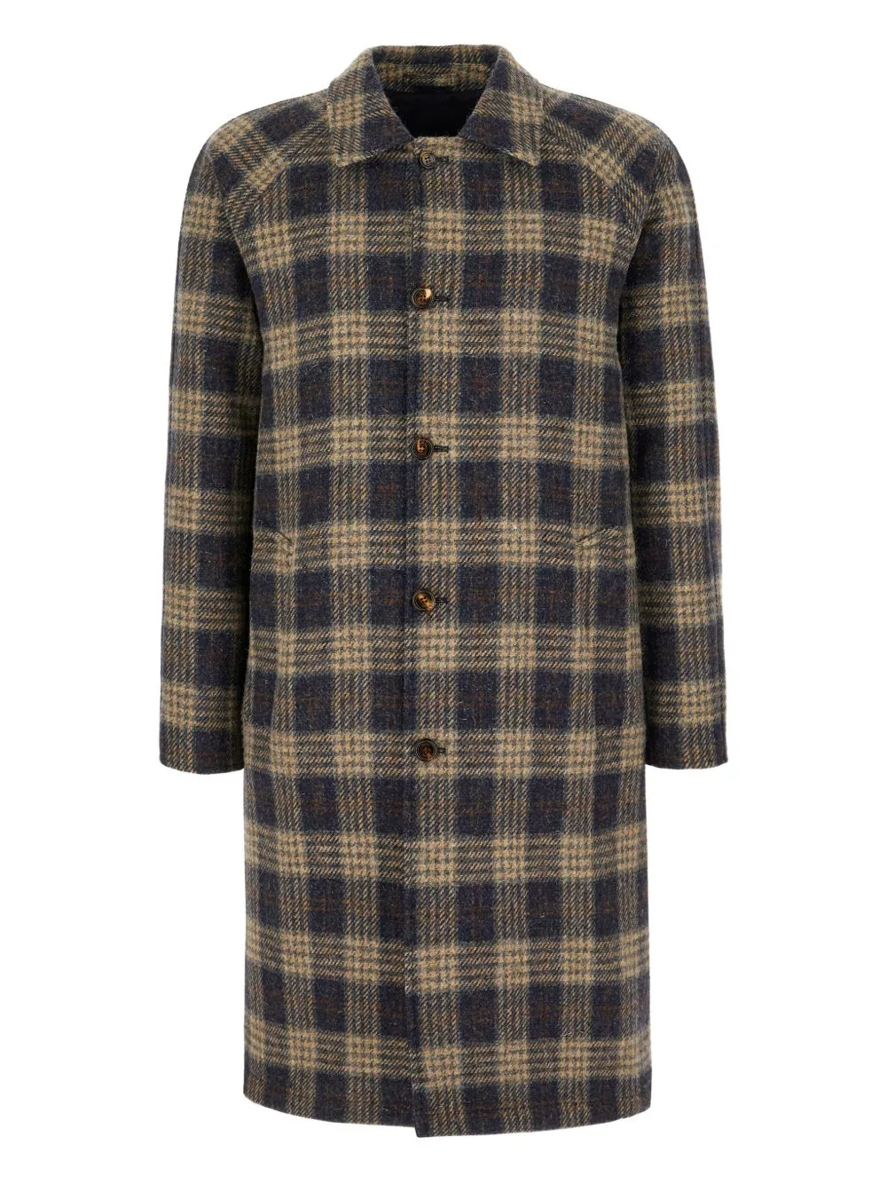Checked Wool Reversible Coat by Kired
