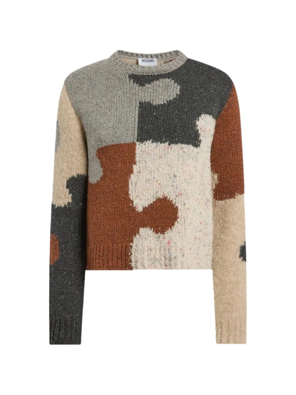 Inlaid Wool-And-Silk Blend Pullover by Moschino