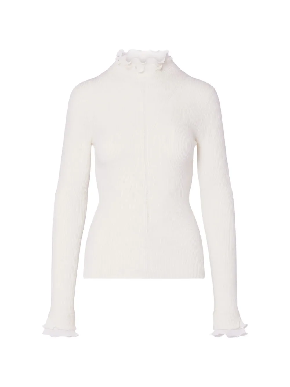 Wool Turtleneck with Ruffles by LIU JO