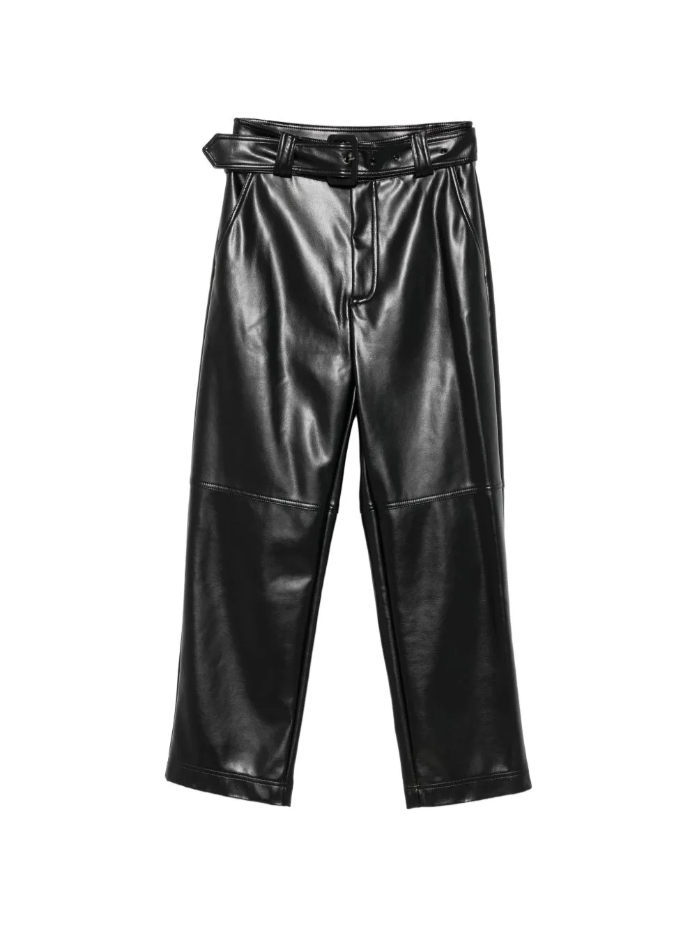 Faux Leather Trousers with Belt
