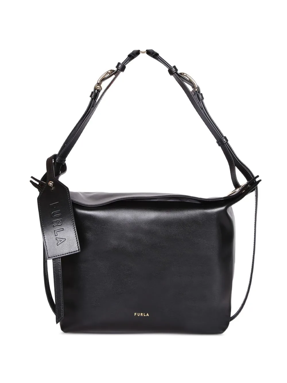 Logo-Print Leather Backpack by Furla