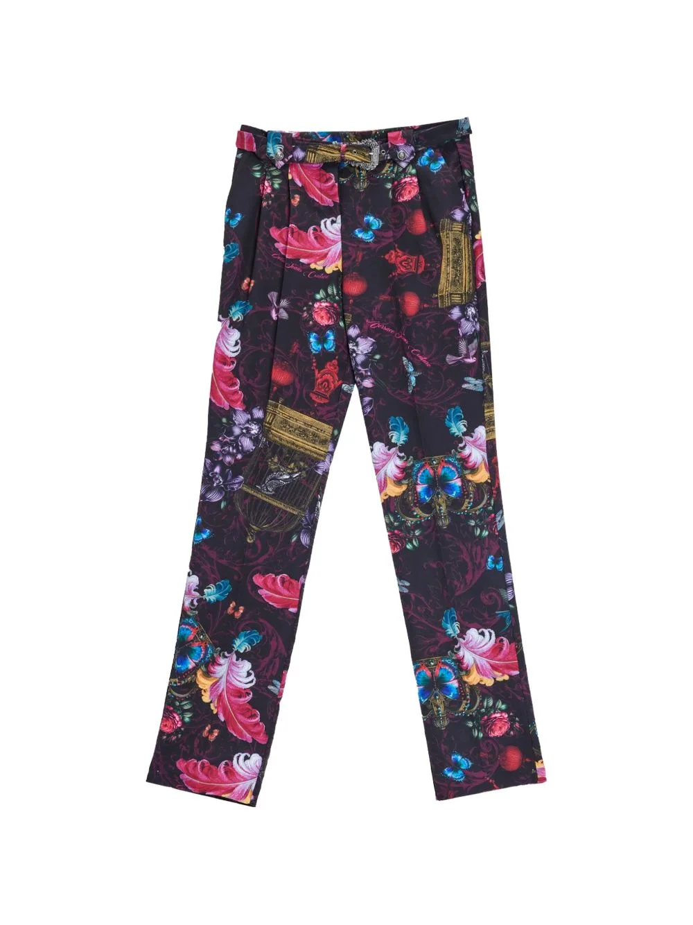 Cabinet De Curiosité Baroque-Buckle Trousers by Versace Jeans Couture