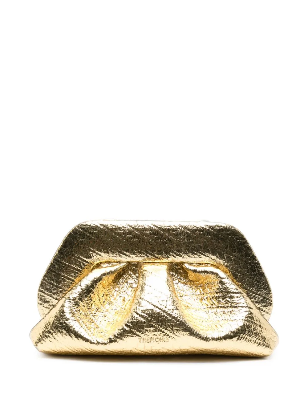 Medium Bios Metallic-Effect Hemp Clutch Bag