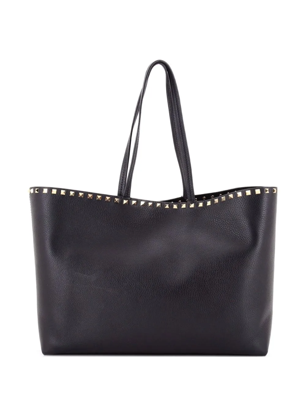 Rockstud Shopper Leather Large Tote Bag by Valentino Garavani Pre-Owned