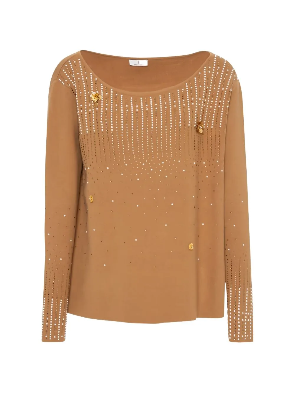 Crystal-Embellished Floral-Appliqué Sweater by FRACOMINA