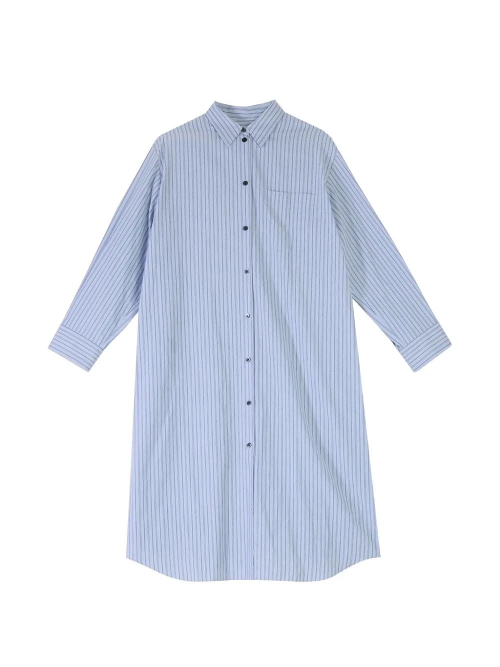Pleated Striped Shirt Midi Dress by Paul Smith