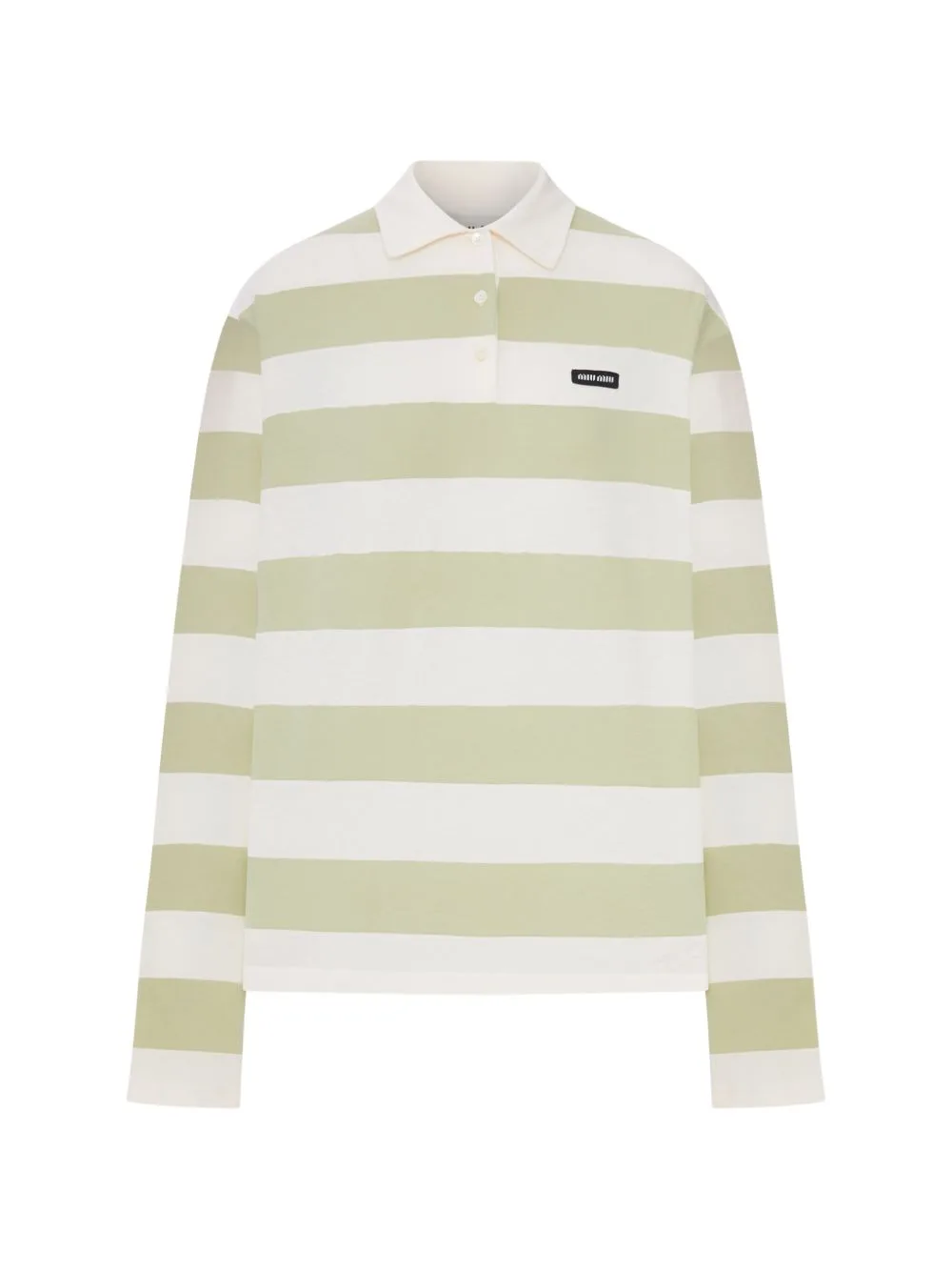 Striped Jersey Polo Shirt by Miu Miu