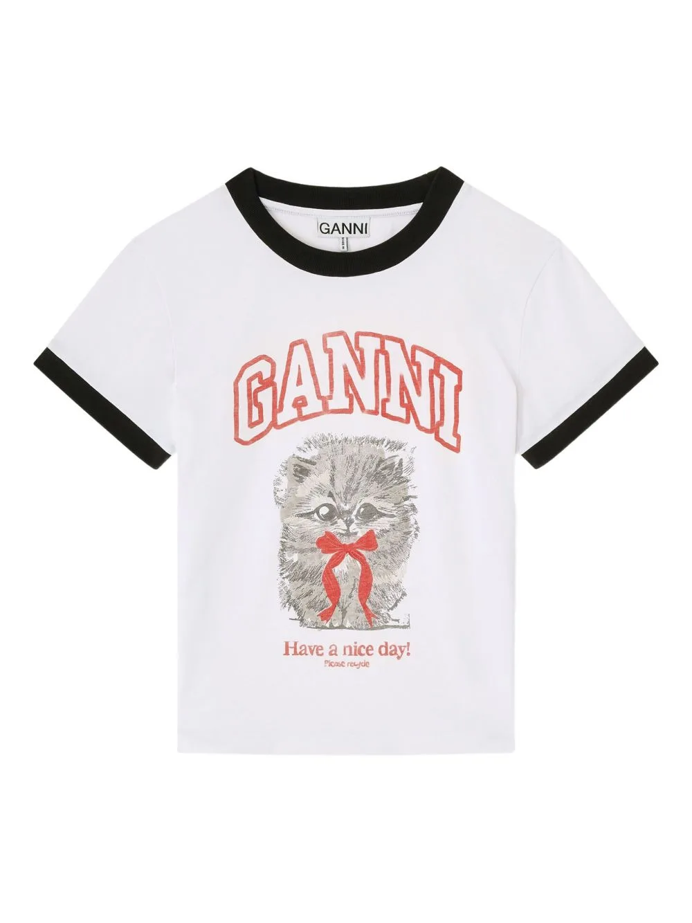 Cropped Kitty T-Shirt by GANNI