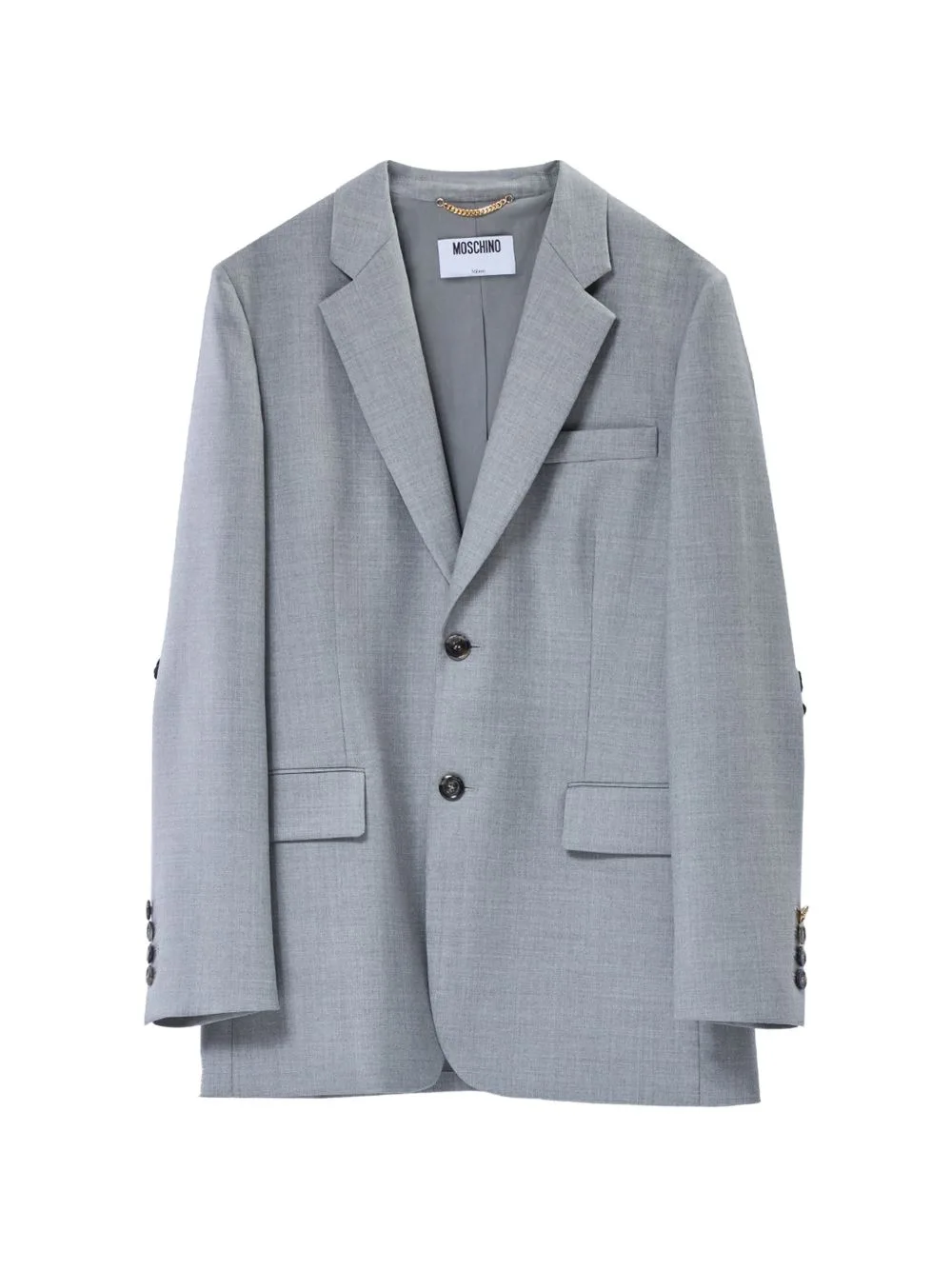 Embroidered-Elbow Wool Blazer by Moschino