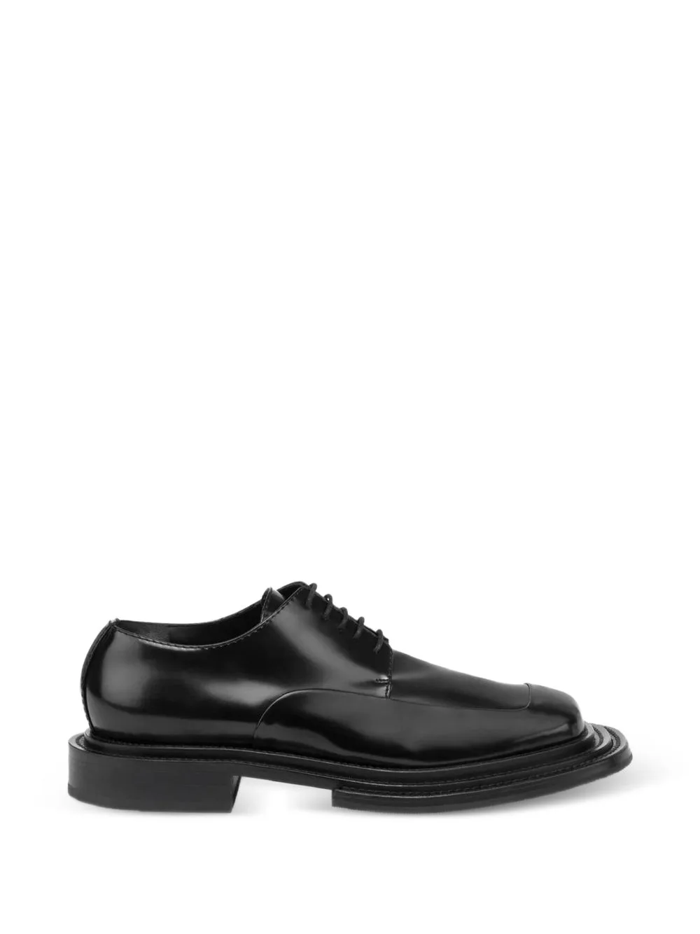 Square-Toe Leather Derby Shoes by Moschino