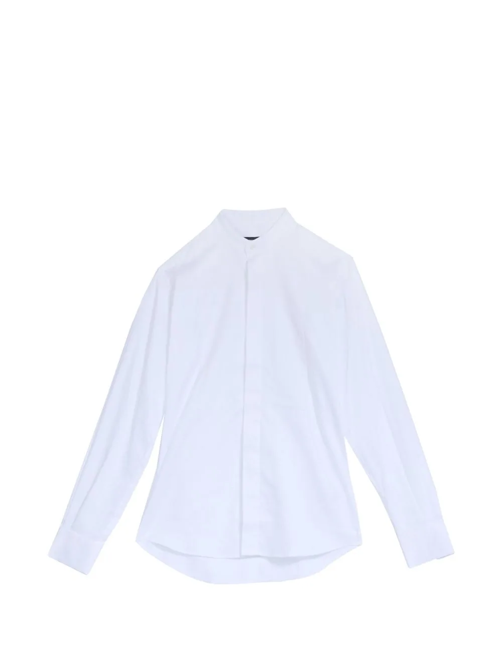Bib-Front Mandarin-Collar Shirt