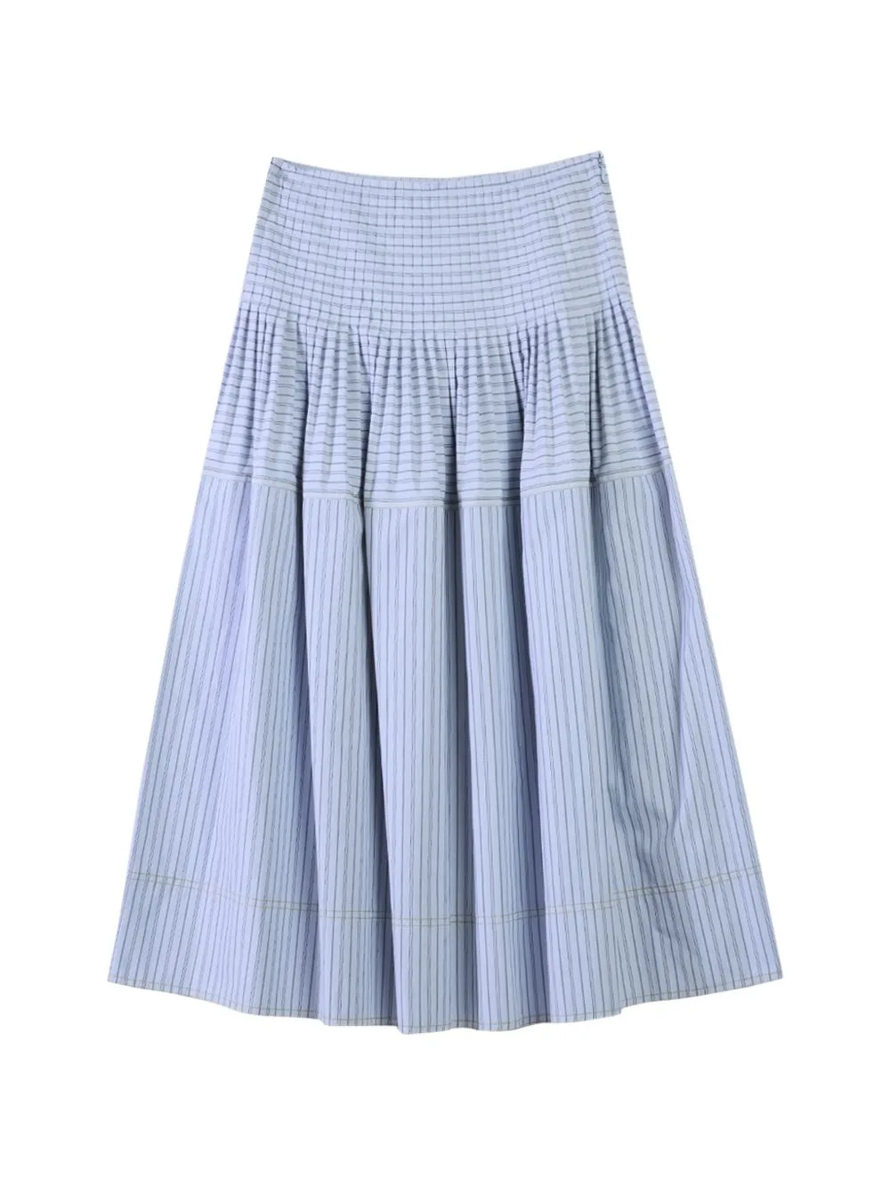 Striped Pleated Maxi Skirt