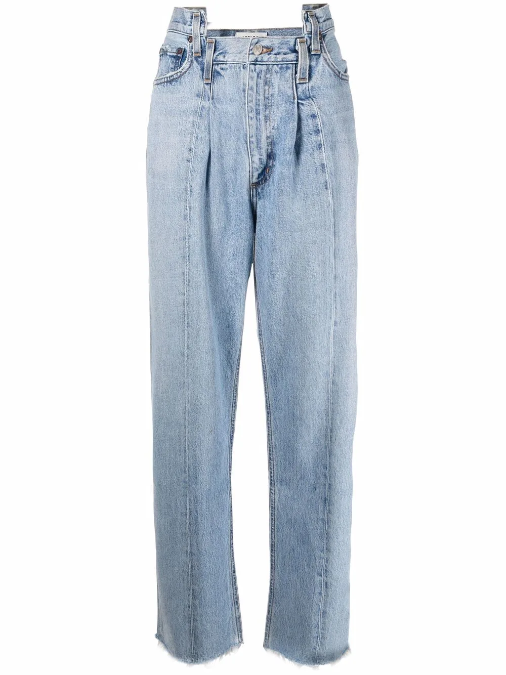 Pieced Angled Straight-Leg Jeans by AGOLDE