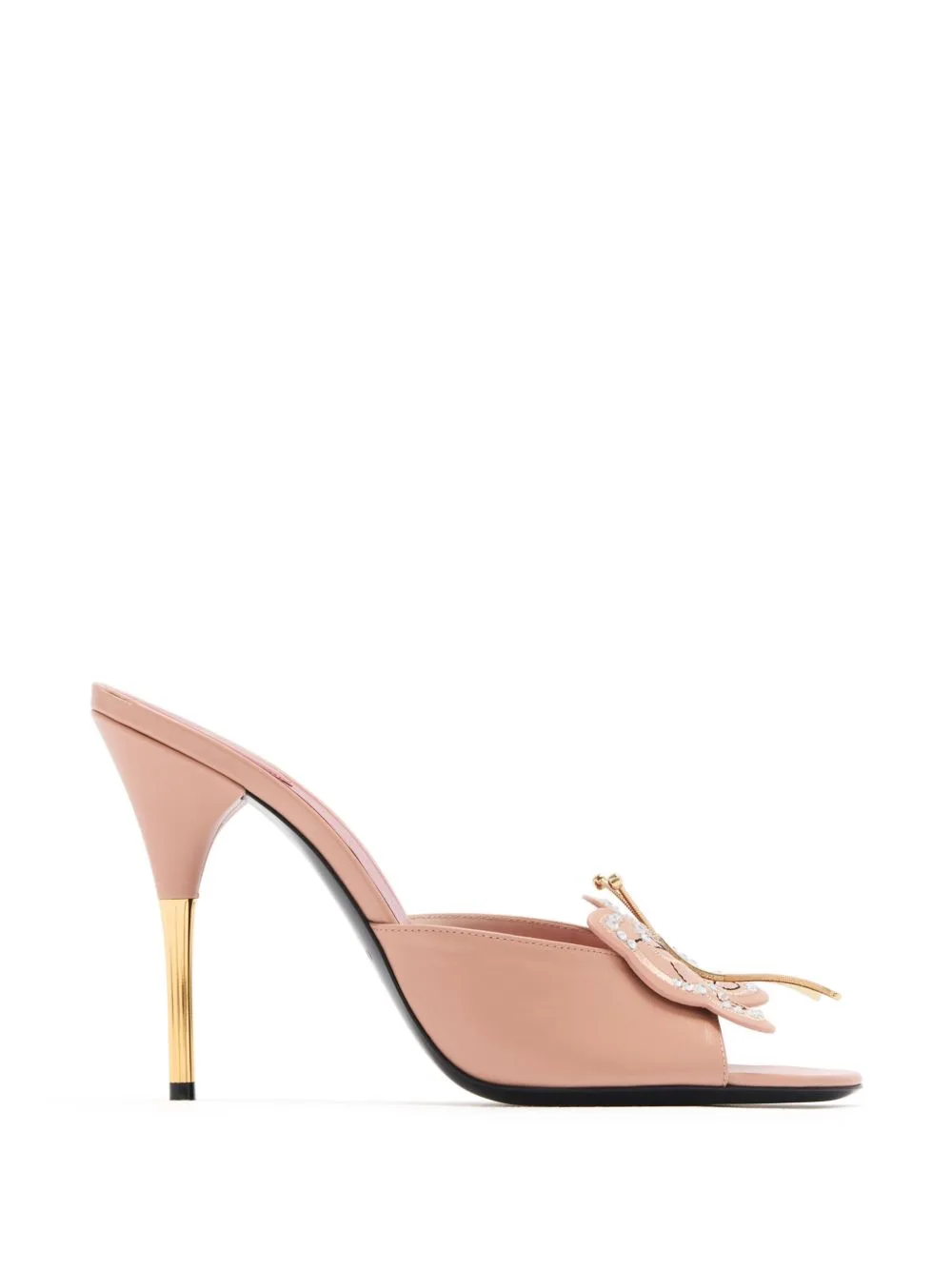 Flutterby Butterfly-Patch Leather Sandals by Valentino Garavani