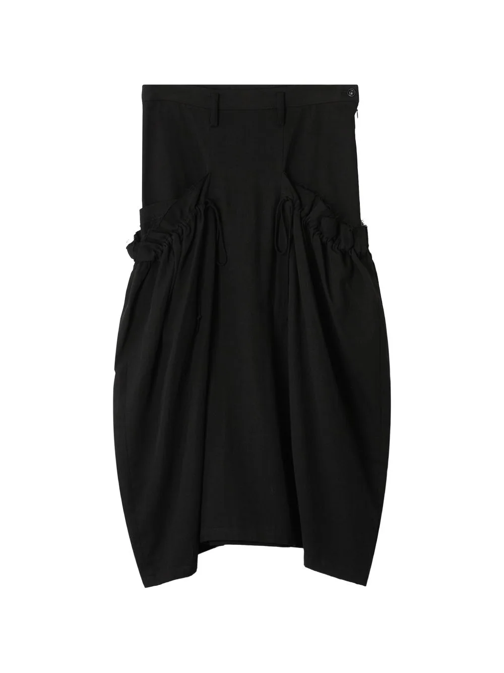 Drawstring-Waist Belt-Loop Midi Skirt by Y's