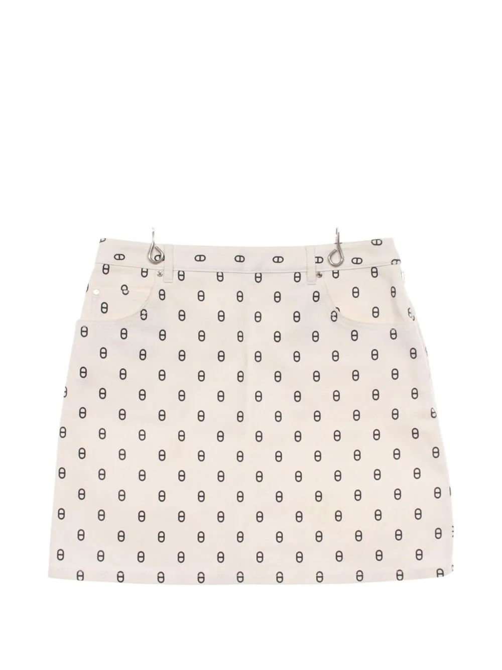 2010s Chaîne D'ancre Denim Mini Skirt by Hermès Pre-Owned