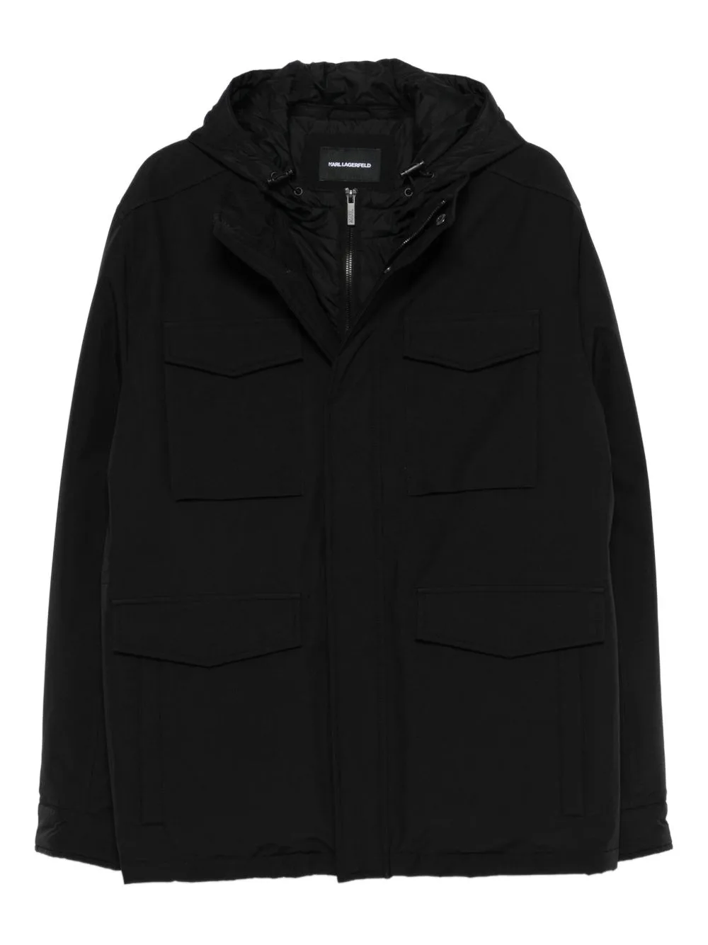 Flap-Pocket Hooded Jacket by Karl Lagerfeld