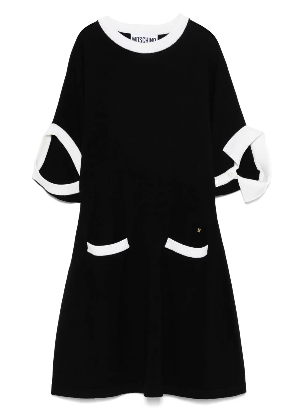 Contrast-Trim Mini Dress by Moschino