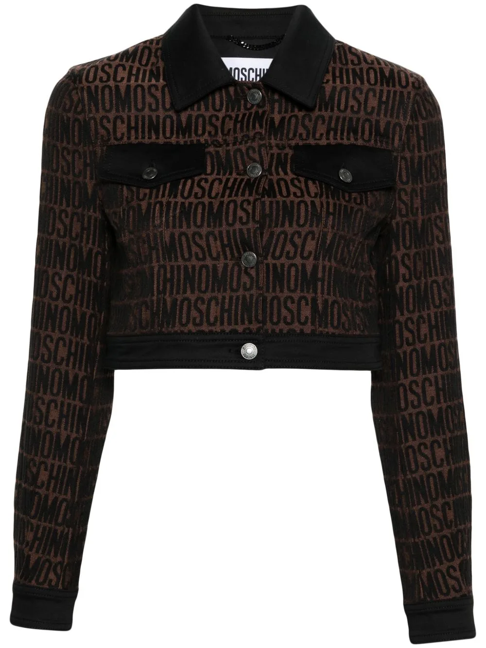 Logo-Print Cotton-Blend Cropped Jacket by Moschino