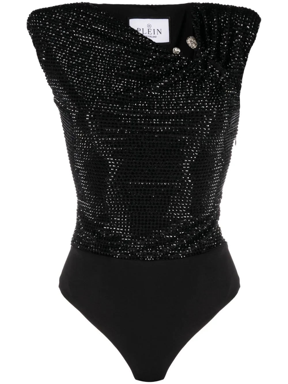 Crystal-Embellished Bodysuit by Philipp Plein
