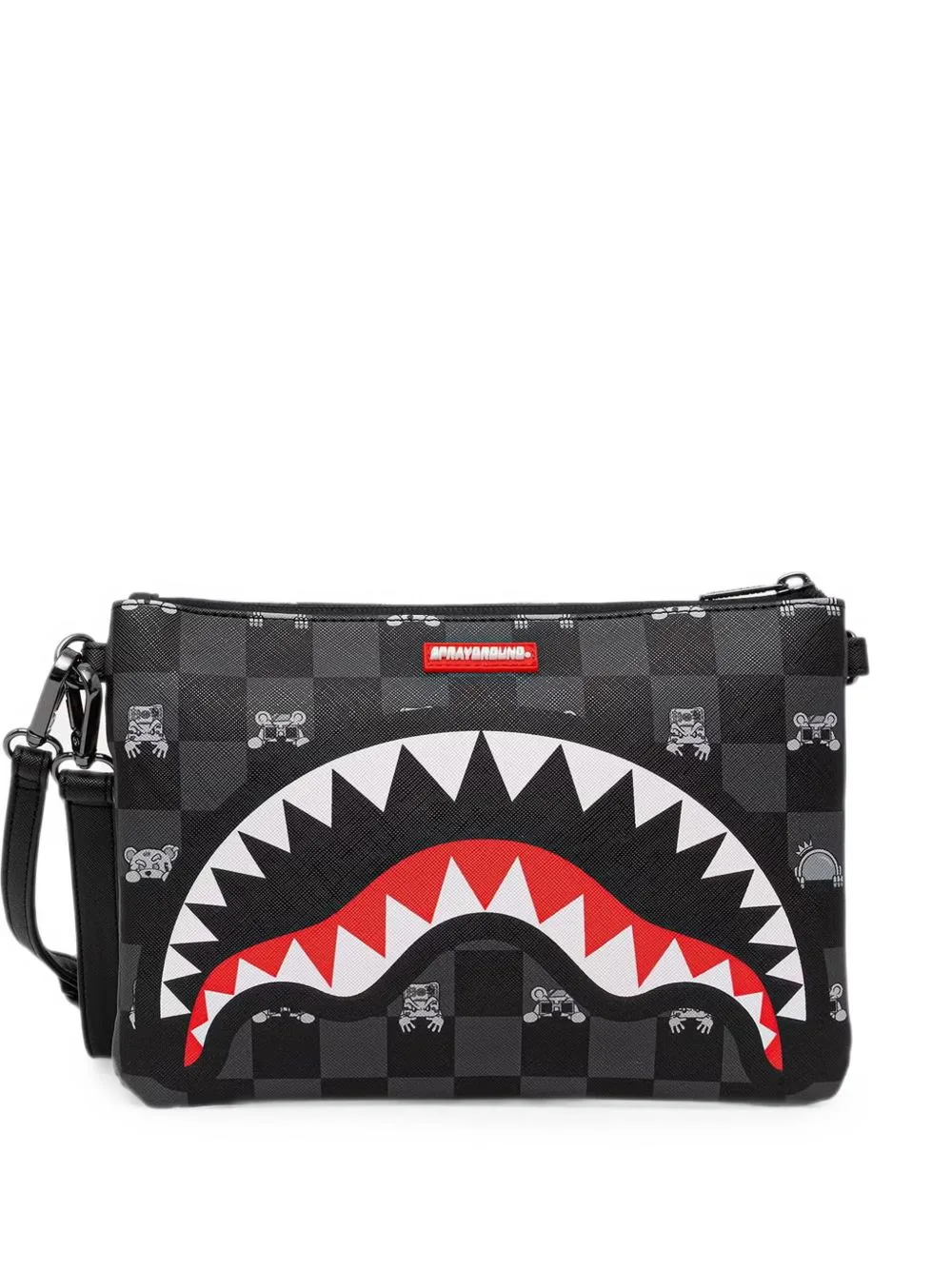 Shark Mouth Check-Pattern Clutch Bag