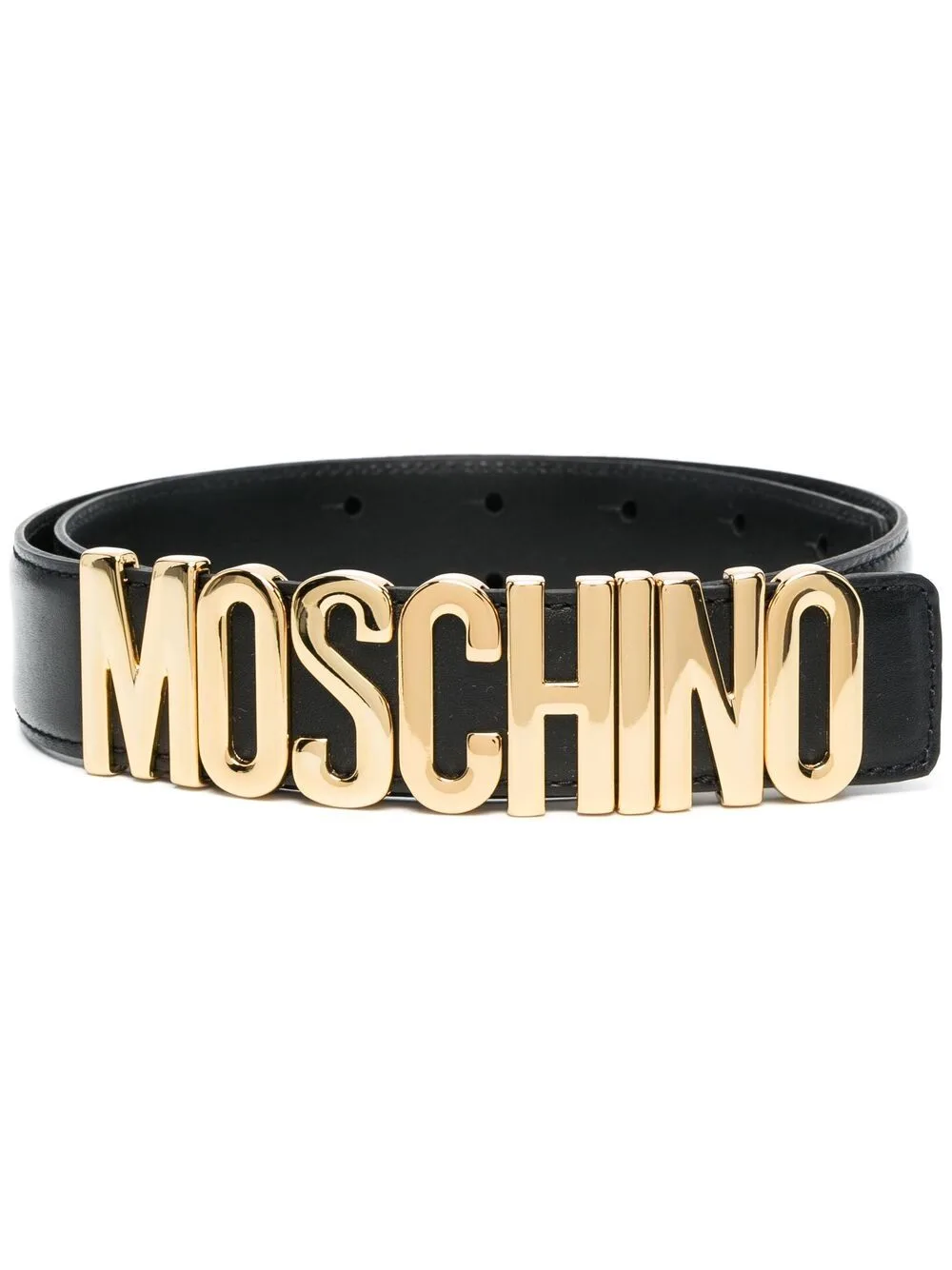 Logo-Plaque Belt by Moschino