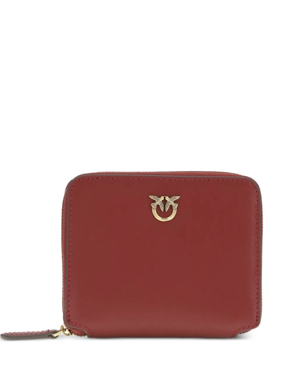 Square Leather Zip-Around Purse