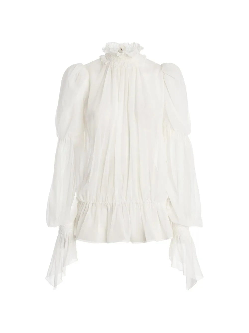 Ruffled High-Neck Blouse by Genny
