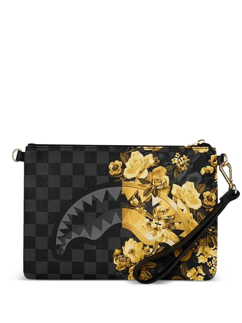 Floral-Print Checkered Clutch Bag by Sprayground
