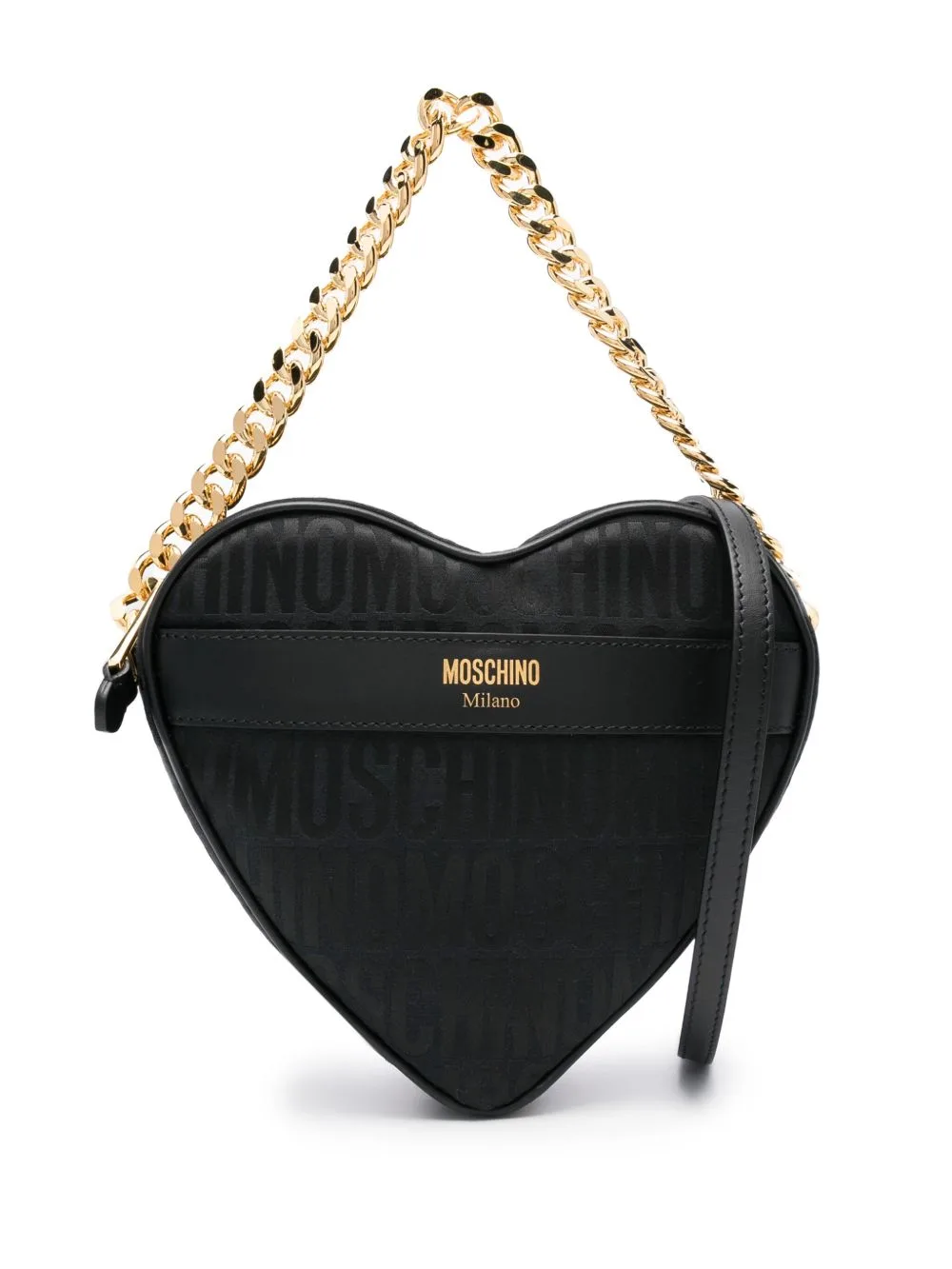 Monogram-Print Leather Tote Bag by Moschino