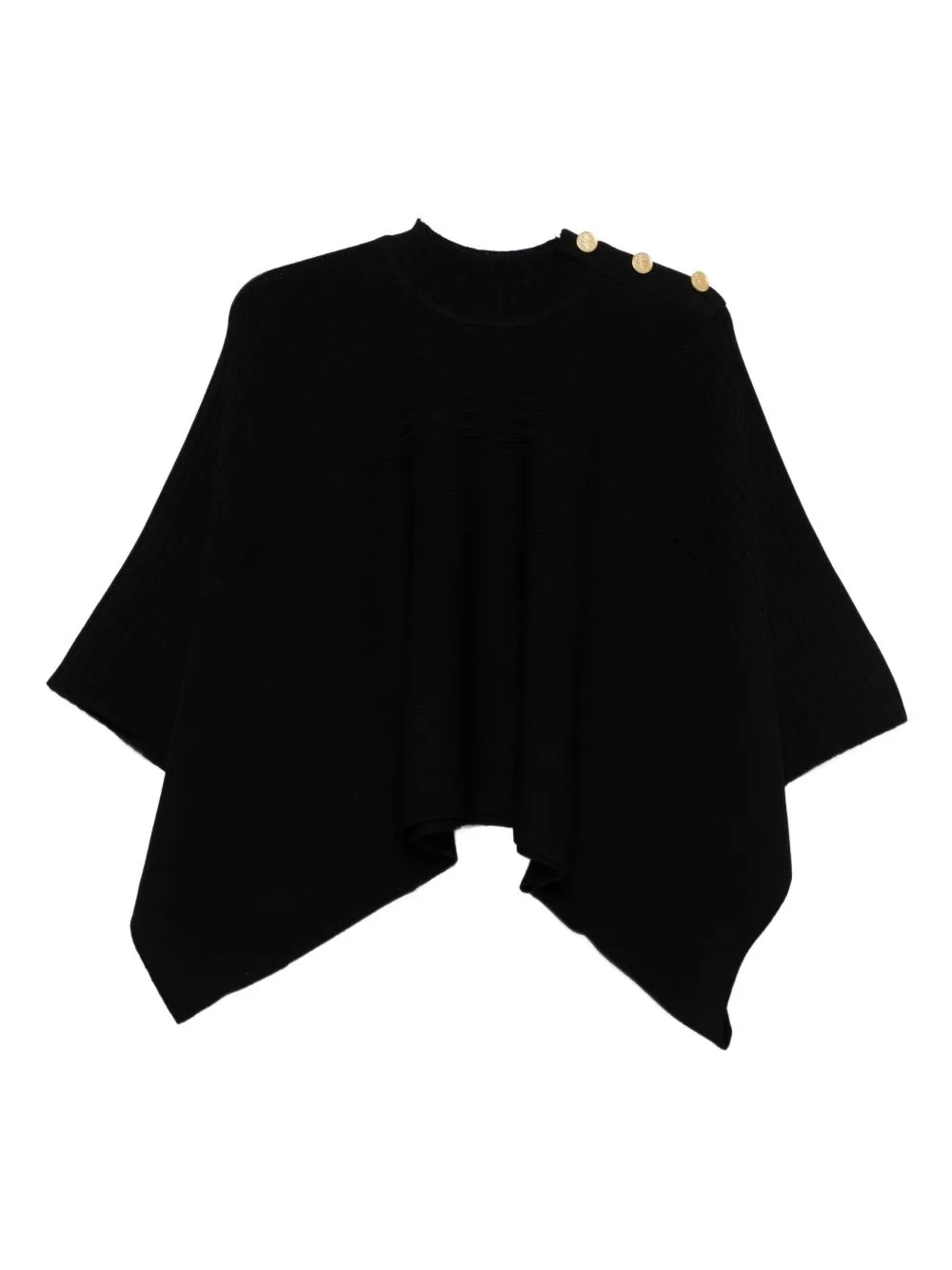 Ribbed Button-Fastening Poncho by Karl Lagerfeld