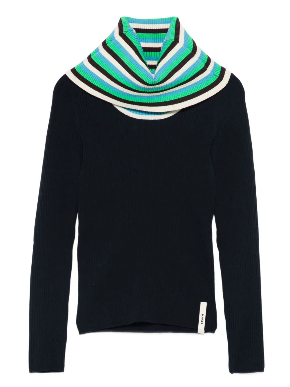 Folded Striped Long-Sleeve Sweater by Sunnei