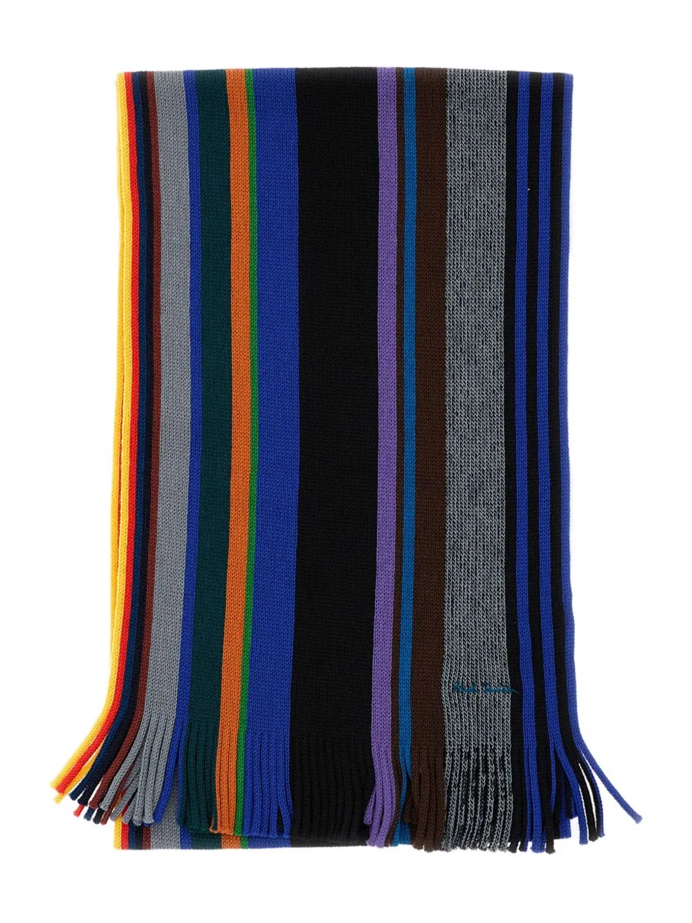 Signature-Stripe Fringed Scarf by Paul Smith