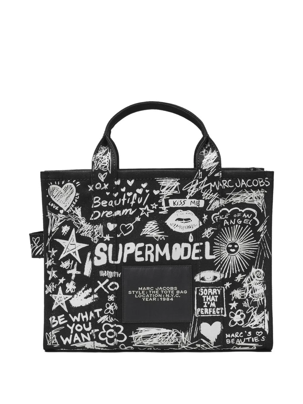Punk Scribble Graffiti-Print Medium Tote Bag by Marc Jacobs