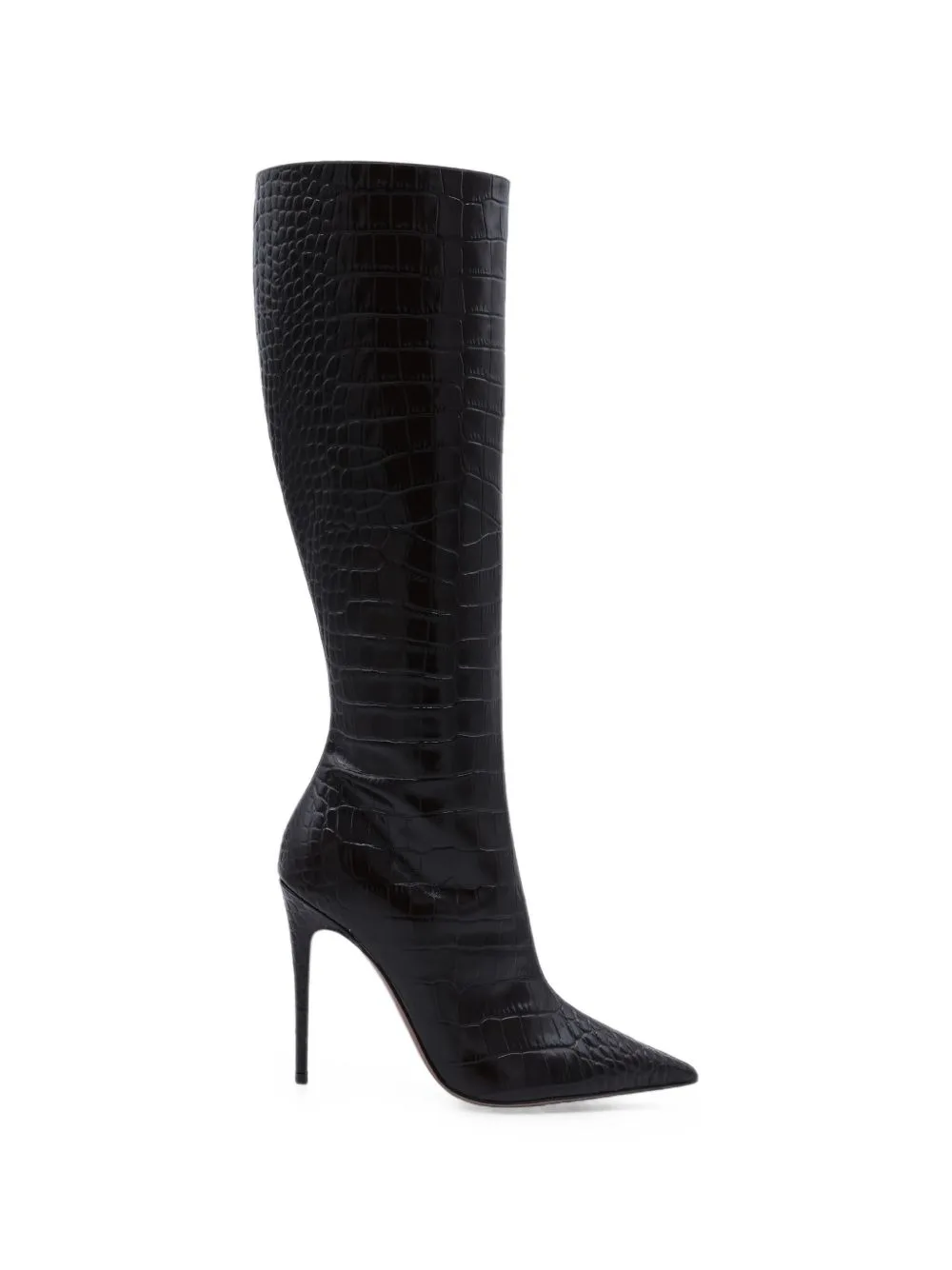 Croc-Effect Heeled Boots by Paris Texas